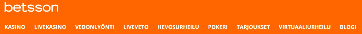 betsson casino etusivun menuvalikko