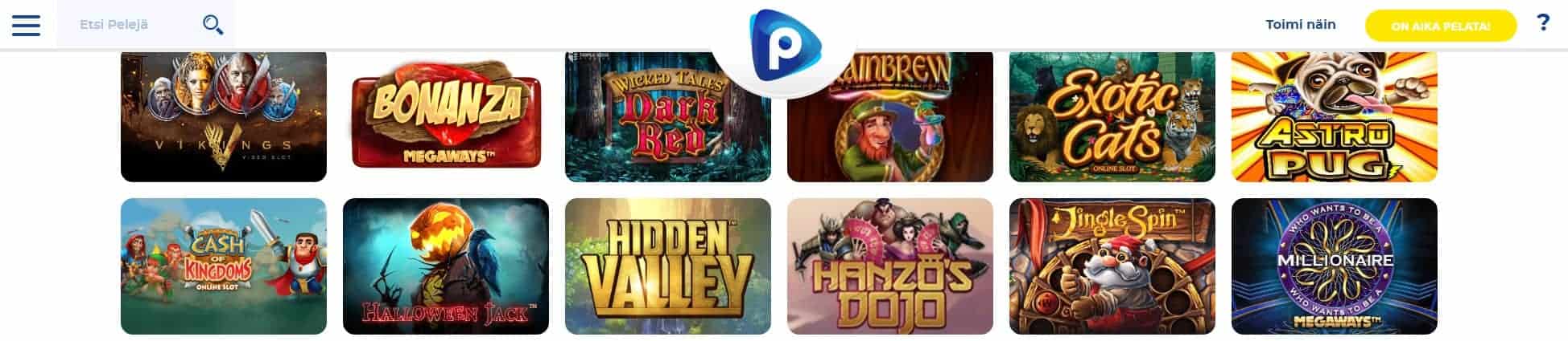 pelaa casinon pelivalikoima